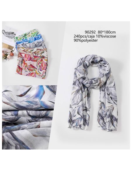 Fular hojas acuarela