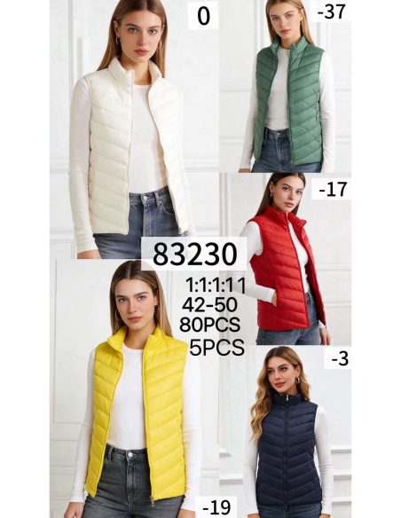 Chaleco acolchado pespuntes diagonales