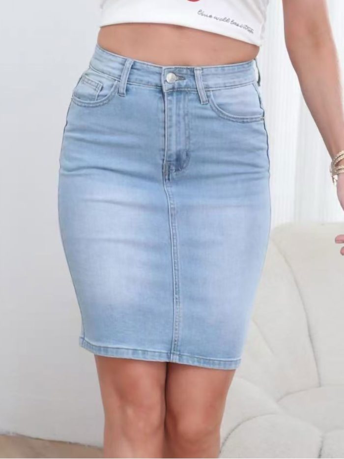 Falda denim lápiz