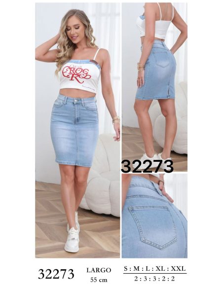 Falda denim lápiz