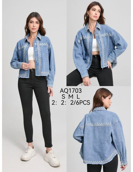 Embroidered denim overshirt