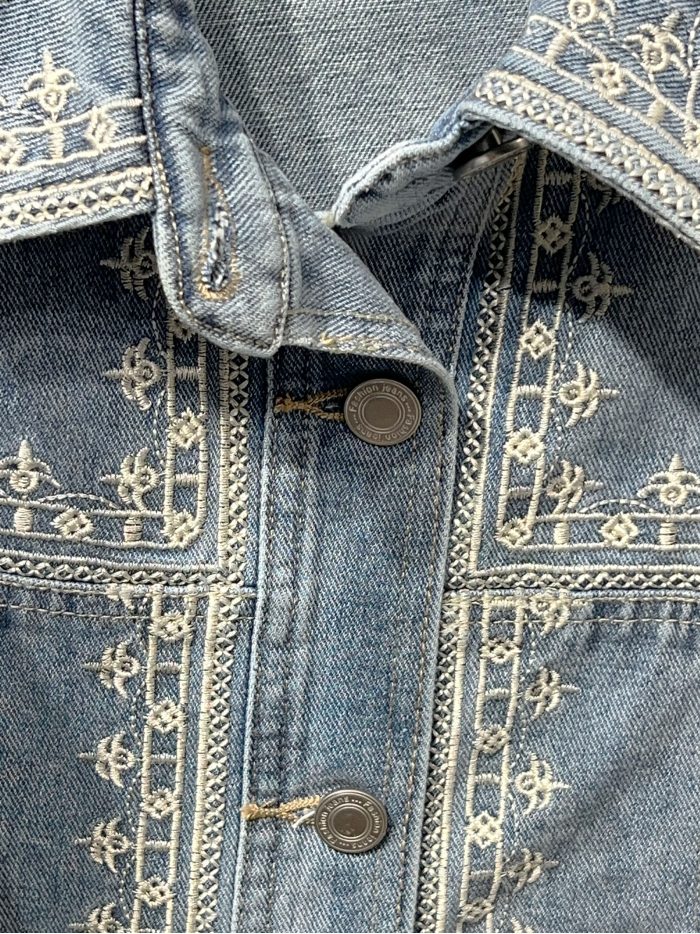 Embroidered denim overshirt