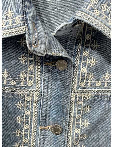 Embroidered denim overshirt
