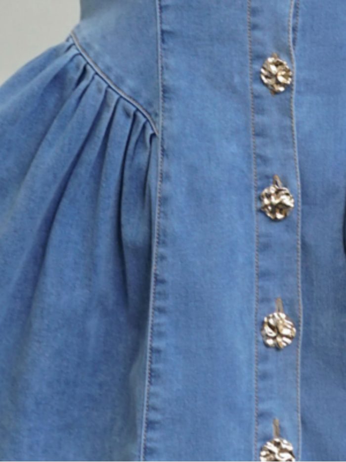 Vestido denim botones joya