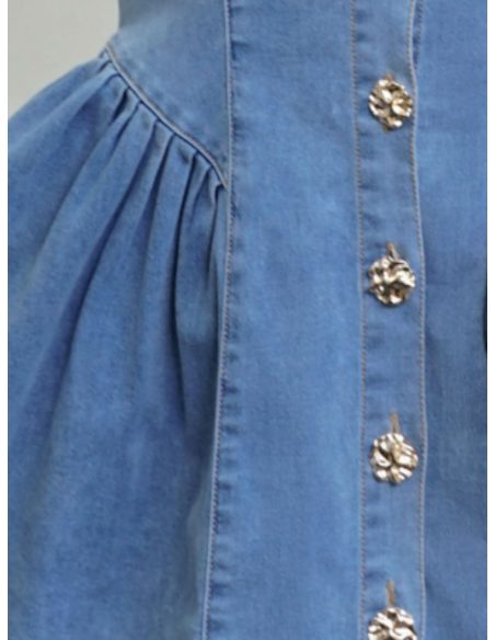 Vestido denim botones joya