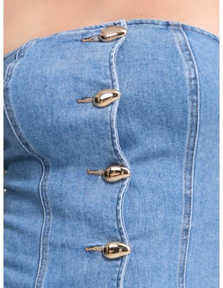 Trägerloses Jeans-Top