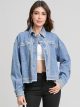 Sobrecamisa denim bordada hojas