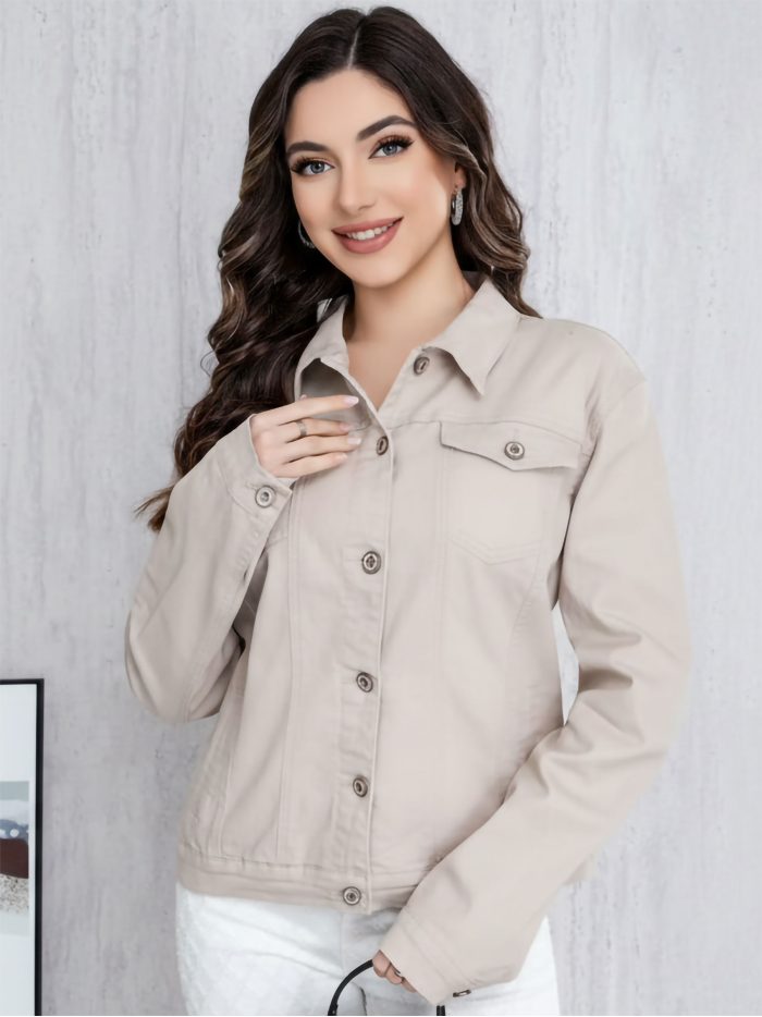 Jaqueta jeans básica plus size