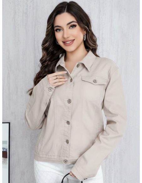 Jaqueta jeans básica plus size