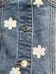 Chaqueta denim bordada flores en relieve