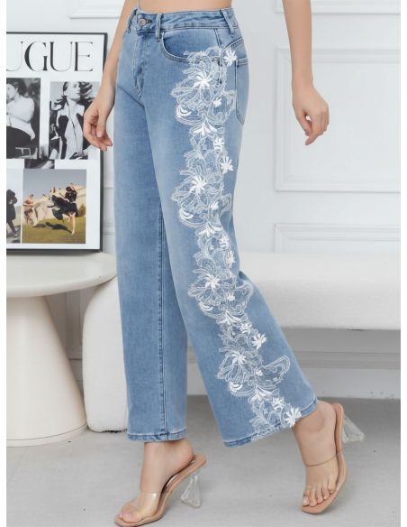 Jeans rectos encaje lateral