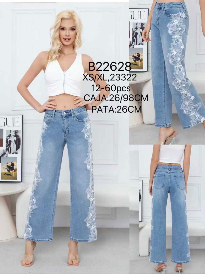 Jeans rectos encaje lateral