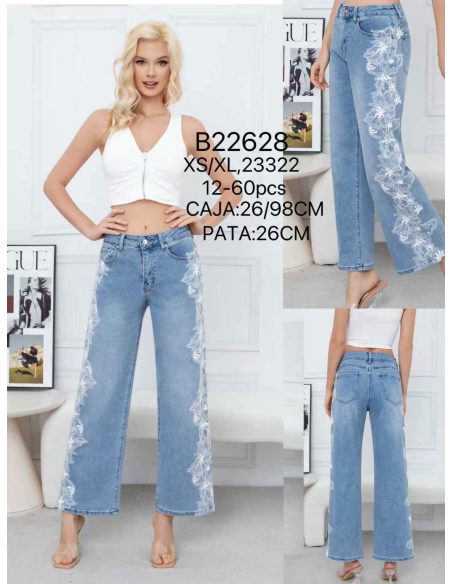 Jeans rectos encaje lateral