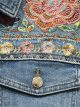 Chaqueta denim bordado floral talla grande