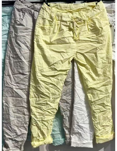 Pantalón jogger efecto arrugado cordón talla grande