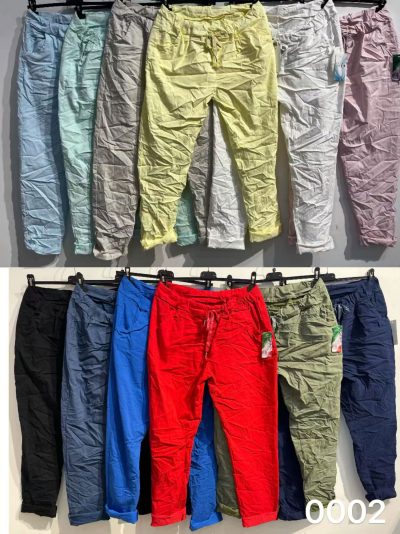Pantalón jogger efecto arrugado cordón talla grande 2