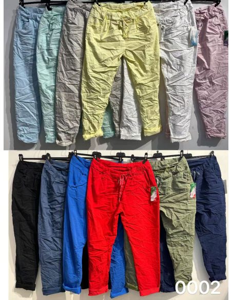 Pantalón jogger efecto arrugado cordón talla grande
