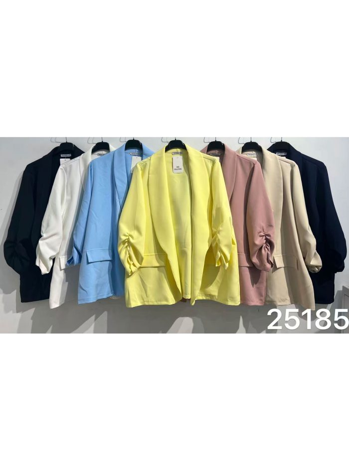 Blazer talla grande manga fruncida