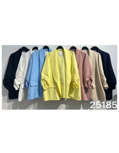 Blazer talla grande manga fruncida