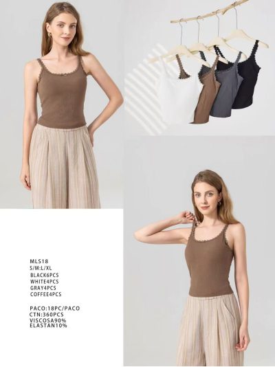 Haut à bretelles en dentelle avec soutien-gorge intégré 2