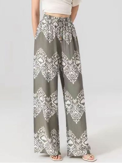 Pantaloni a gamba dritta con stampa boho