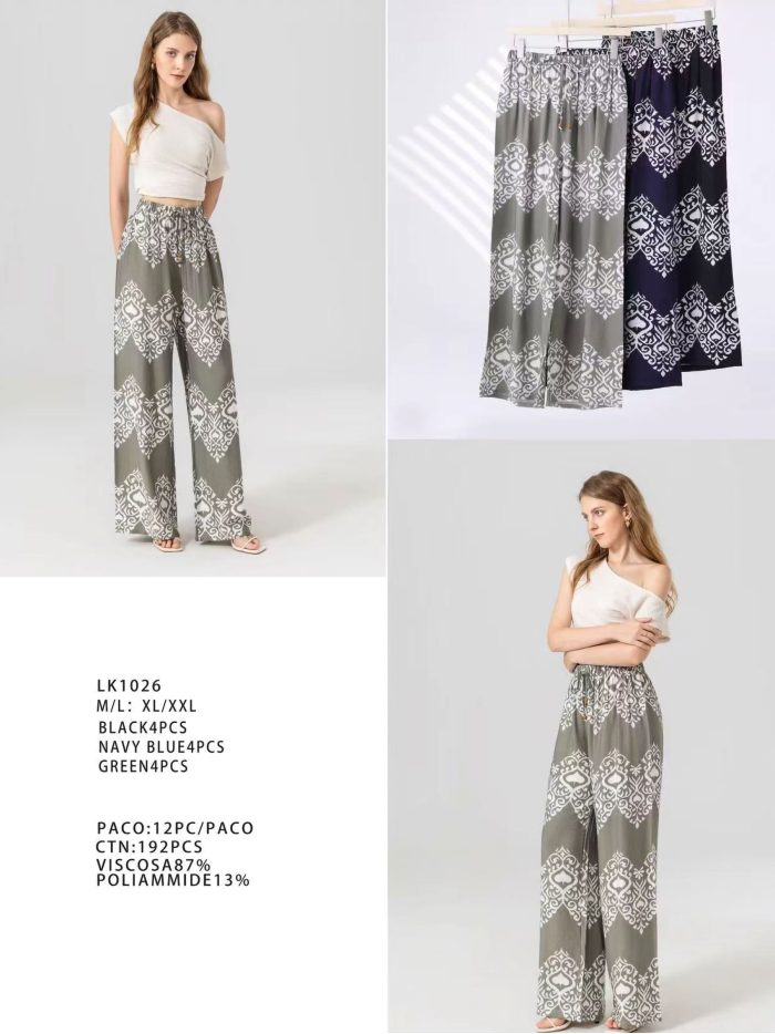 Hose mit geradem Bein und Boho-Print