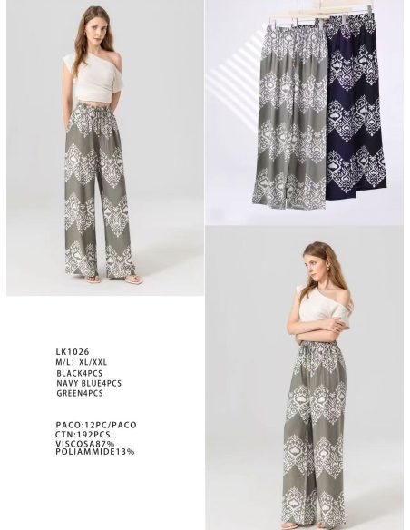 Hose mit geradem Bein und Boho-Print