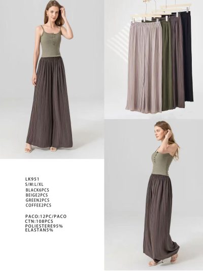 Pantalón palazzo plisado 2