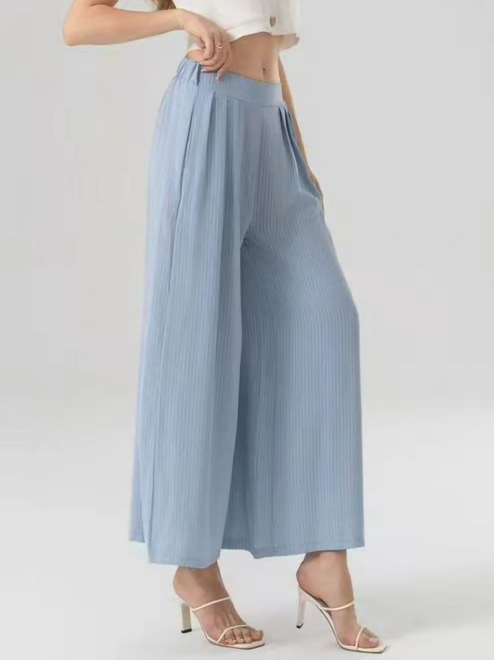 Pantalón palazzo liso pinzas