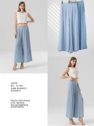 Pantalón palazzo liso pinzas 2