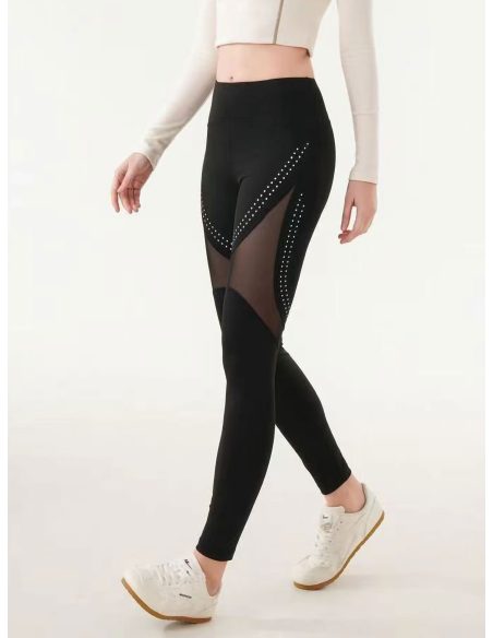 Leggings deportivos rejilla y strass