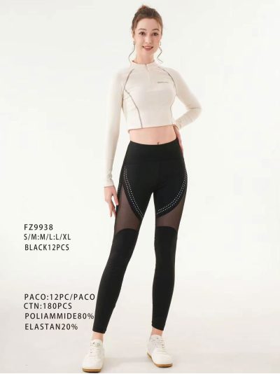 Leggings deportivos rejilla y strass 2