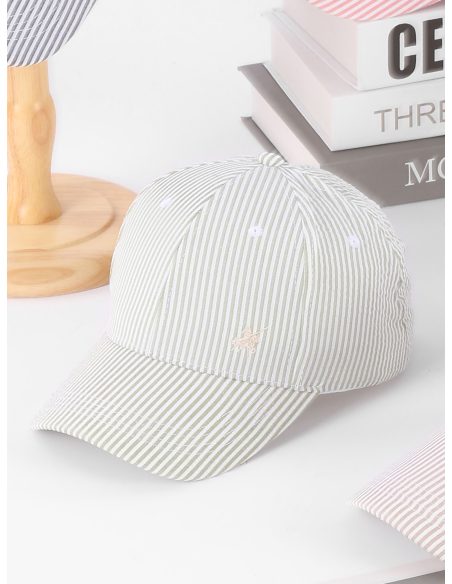 Gorra rayas finas bordado jinete