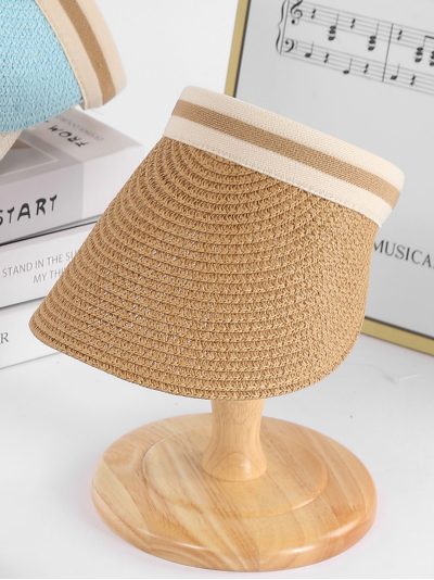 Gorra visera efecto rafia cinta rayas