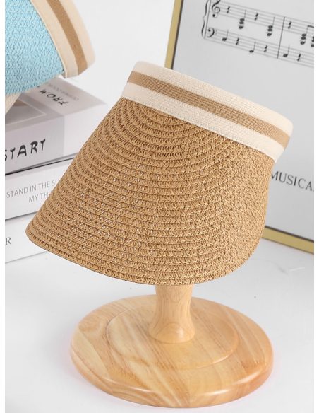 Gorra visera efecto rafia cinta rayas