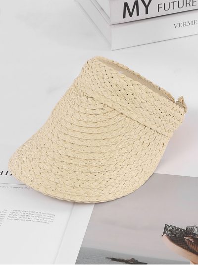 Gorra visera efecto rafia banda cruzada