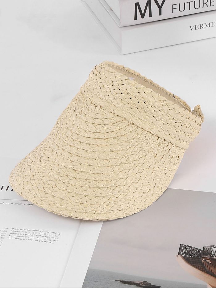 Gorra visera efecto rafia banda cruzada