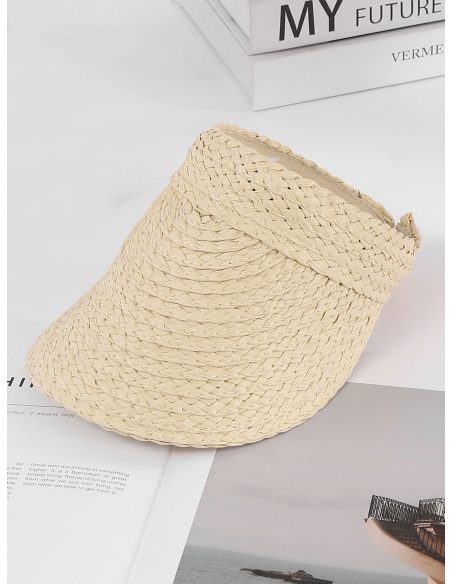 Gorra visera efecto rafia banda cruzada