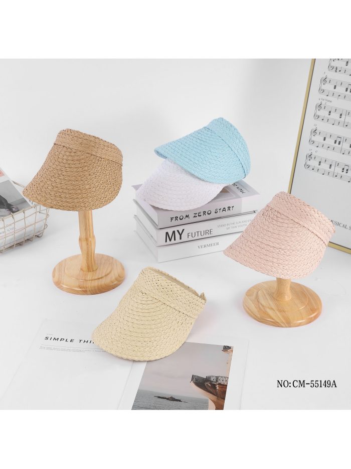 Gorra visera efecto rafia banda cruzada