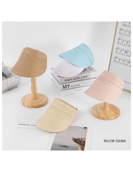 Gorra visera efecto rafia banda cruzada