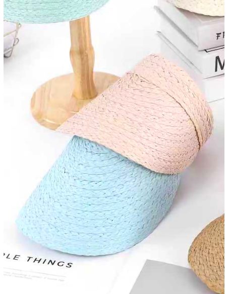 Gorra visera efecto rafia banda cruzada