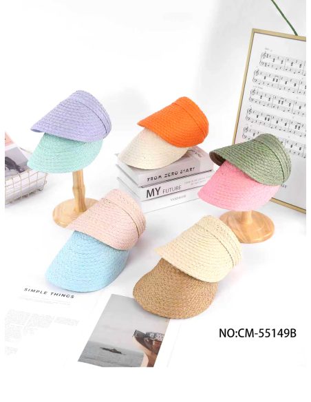 Gorra visera efecto rafia banda cruzada