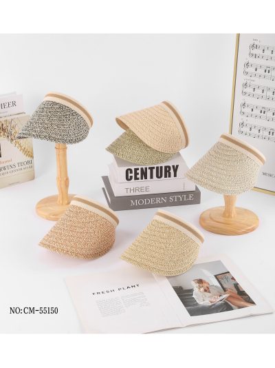 Gorra visera efecto rafia banda rayas 2