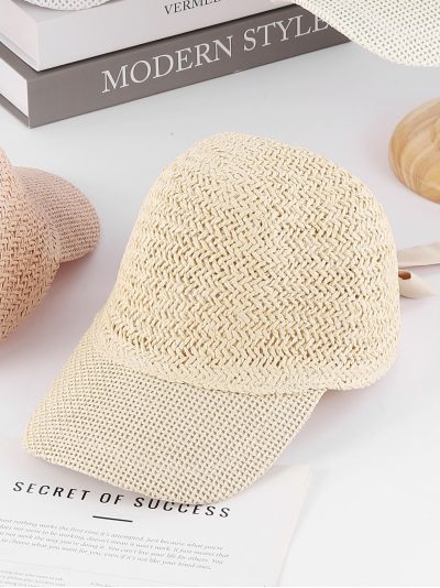 Gorra efecto rafia lazo trasero