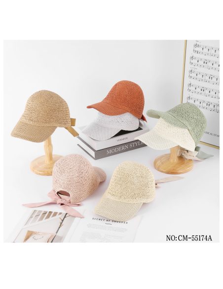 Gorra efecto rafia lazo trasero