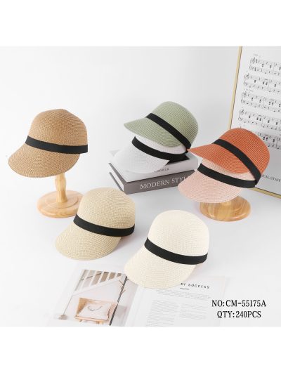 Gorra efecto rafia banda negra 2