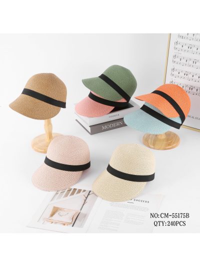 Gorra efecto rafia banda negra 2