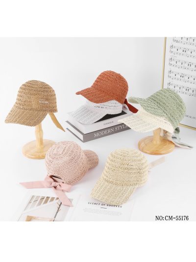 Gorra calada efecto rafia lazo 2