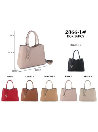 Bolso shopper estructurado colgante corazón 2