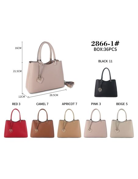 Bolso shopper estructurado colgante corazón